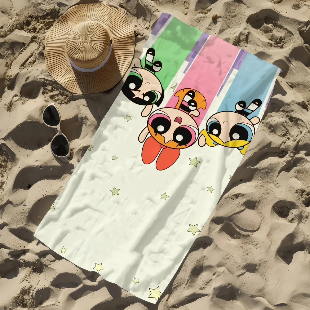 Powerpuff Girls Quick-Dry Beach Towel | Soft Cartoon Pool Towel