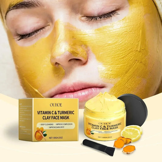 Vitamin C Turmeric Clay Mask – Brighten, Hydrate & Refine Pores Clay Face Mask Oasis Select