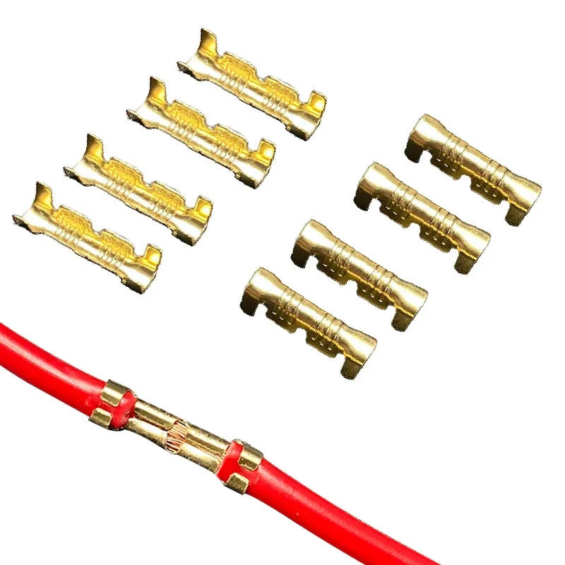 U-Type Brass Crimp Terminals 50/100/200pcs – AWG 24-16 Block Connector