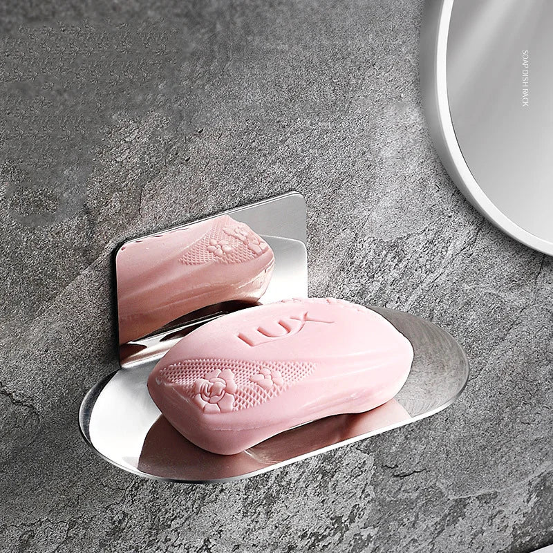 Stainless Steel No-Drill Wall-Mounted Soap Dish & Shower Holder