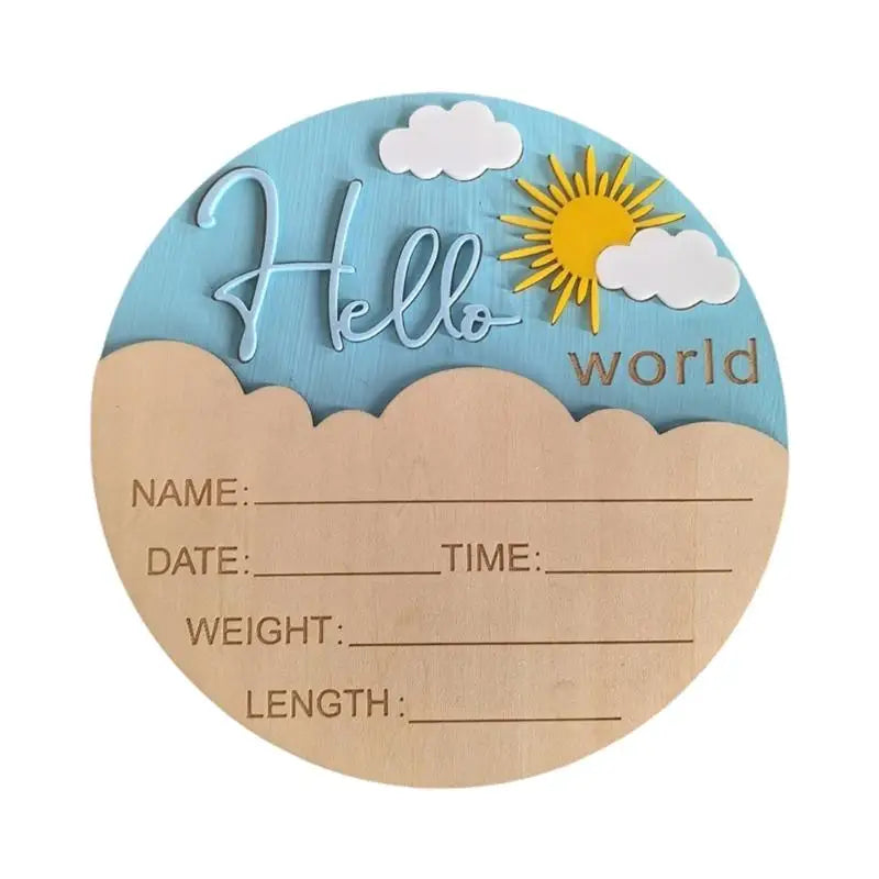 Hello Baby Wooden Sign | Birth Announcement & Nursery Photo Prop