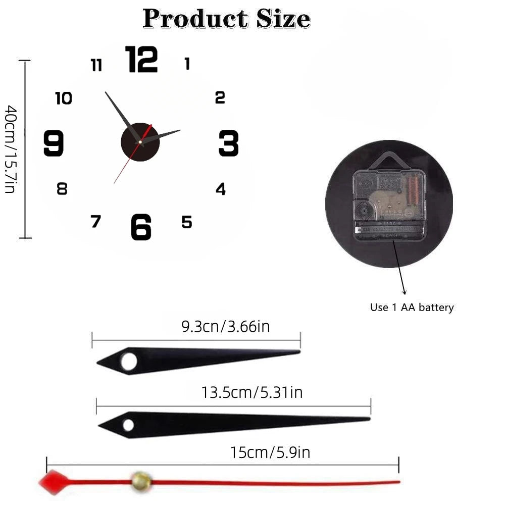 Large 3D Wall Clock Luminous Classic Wall Clocks DIY Digital Clock Wall Watches Stickers Silent Clock for Home Living Room Table Peaceful Pleasures Health and Wellness