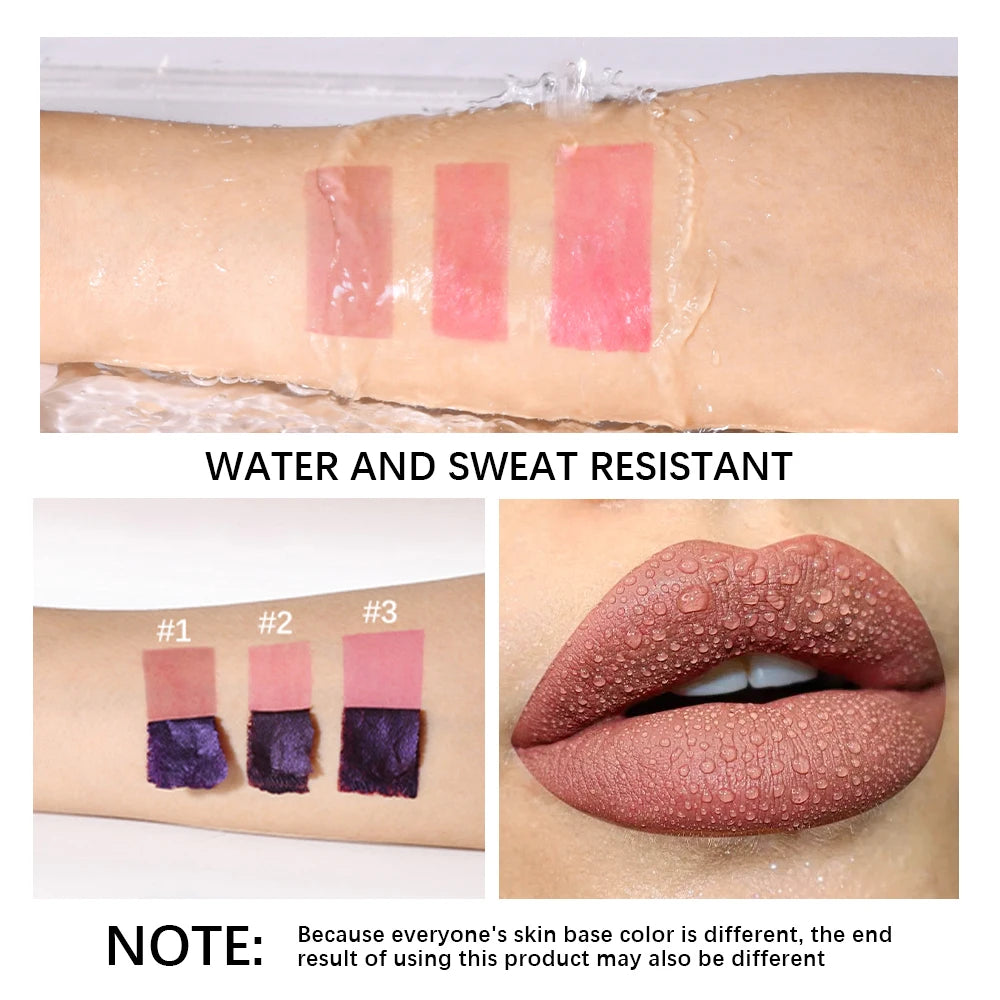 Waterproof Peel Off Lip Stain Long Lasting Pink Lip Tint Transfer Proof Non-stick Cup 3 Colors Lip Stain Women's Cosmetics Peaceful Pleasures Health and Wellness