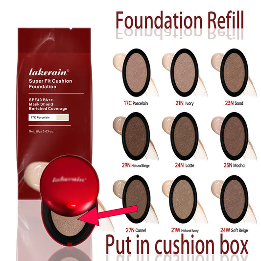 Lakerain Cushion Foundation Refill | Semi-Matte 72Hr SPF Wear Cushion Foundation Oasis Select