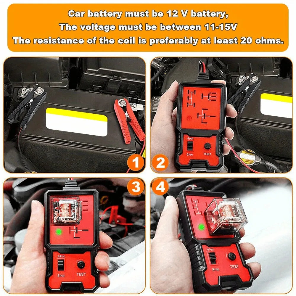 Portable 12V Automotive Relay Tester - Easily Diagnose and Test Relays with Battery Clips, Fast and Accurate Results, for Car, T Peaceful Pleasures Health and Wellness