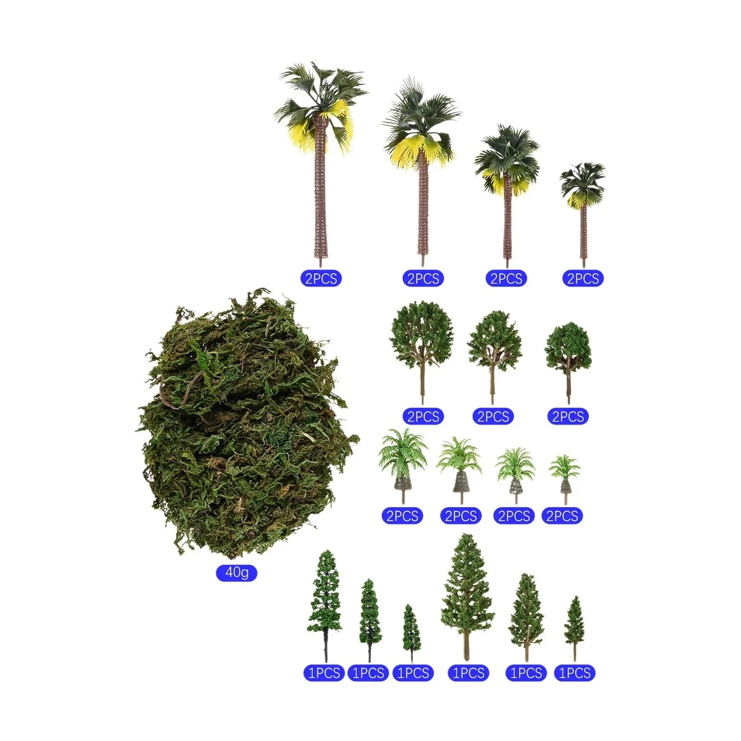 28Pcs Miniature Craft Trees Set – DIY Diorama & Model Landscape
