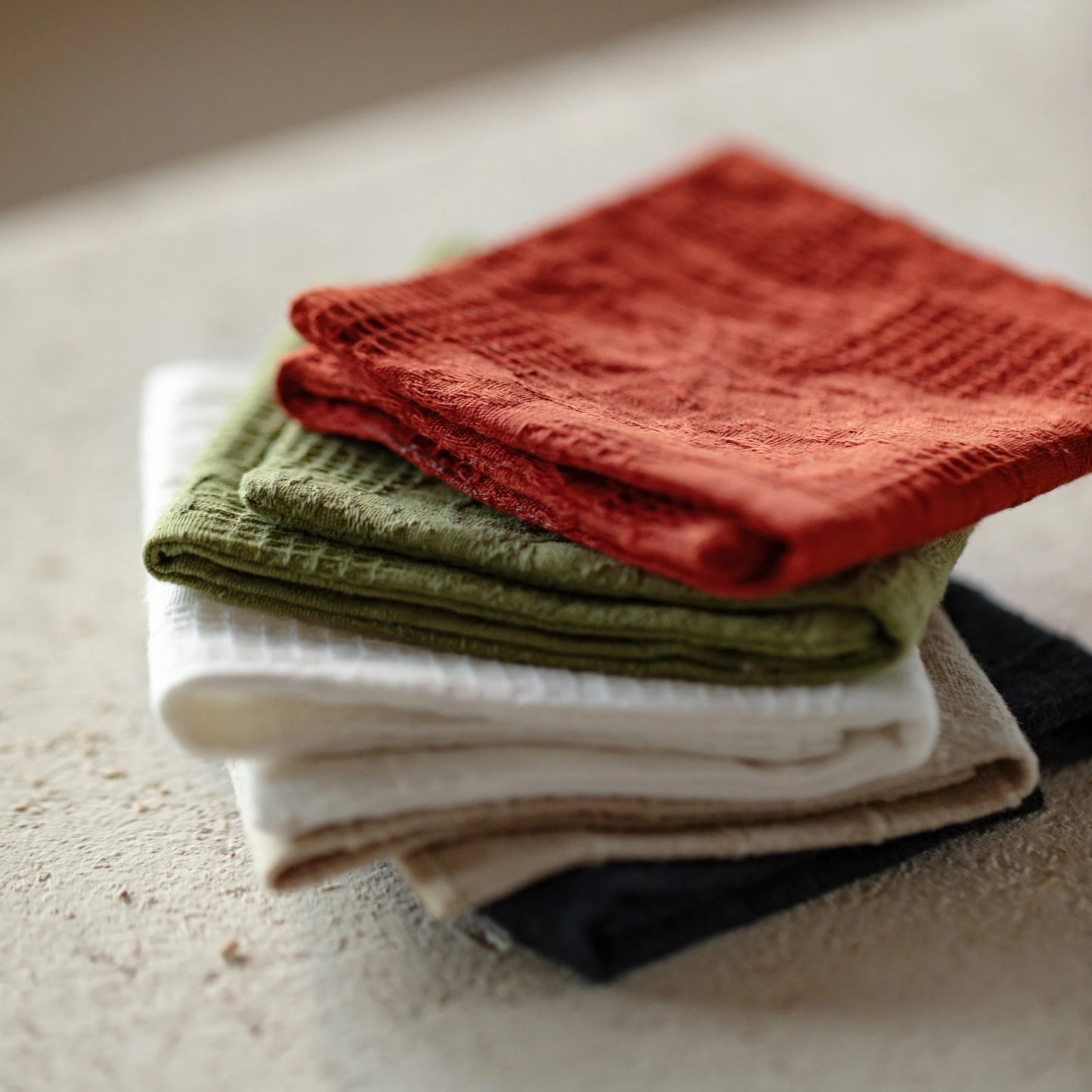 Handmade Cotton Linen Tea Towel | Double-Sided Absorbent Mat