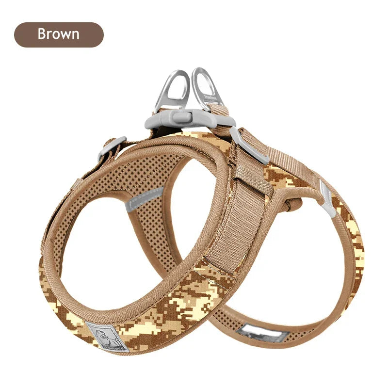 Truelove Floral Printing Mesh Harness for Dogs and Cats Small and Medium Breeds All Weather Adjustable Summer Walking TLH30131 Peaceful Pleasures Health and Wellness Brown M China Mainland