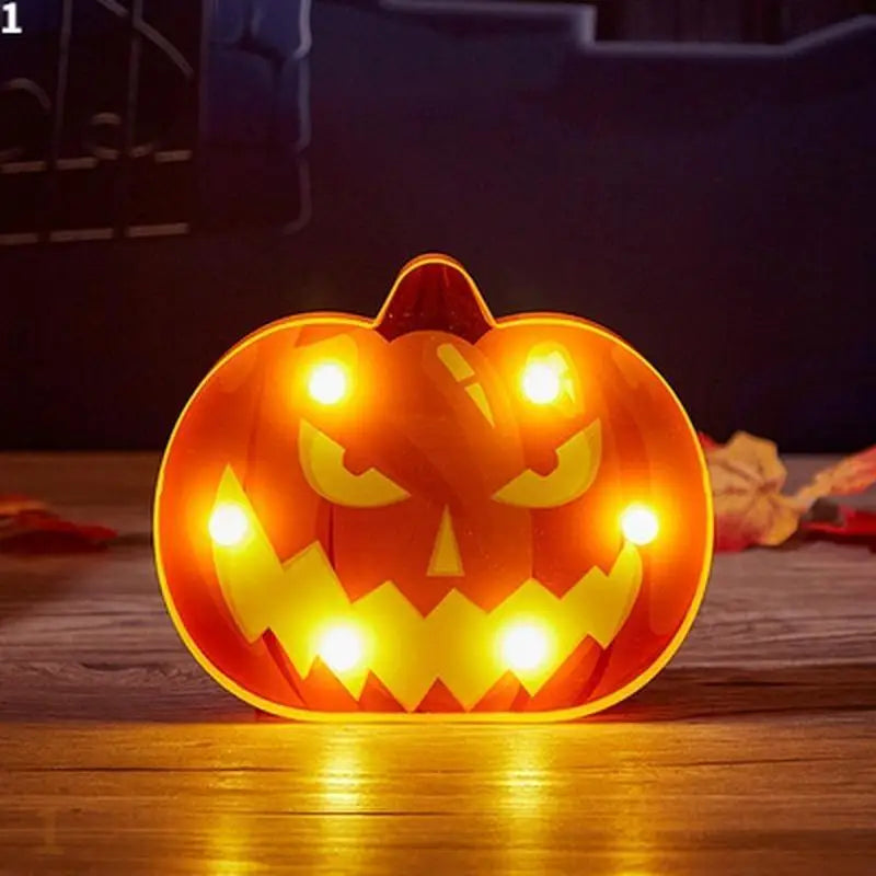 Halloween Pumpkin Ghost Bat Spider LED Night Light Horror Bar Home