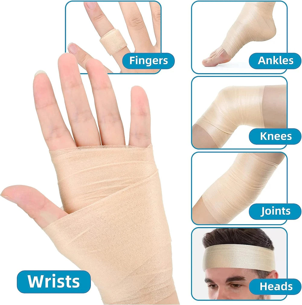 4-Rolls Athletic Pre Bandage Wrap Tape, Foam Underwrap Athletic Tape, Sport Pre wrap Athletic Tape for Hair Ankle Wrists Knees Peaceful Pleasures Health and Wellness
