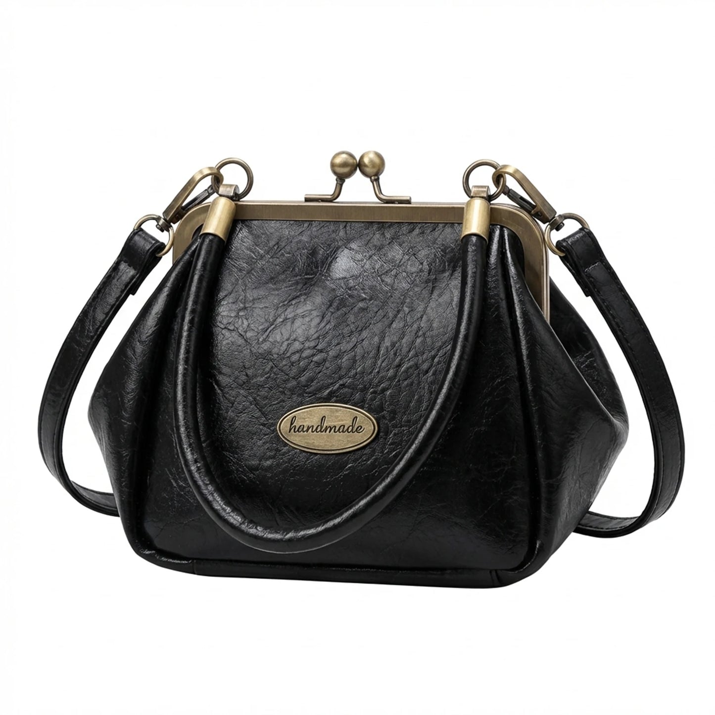 Women Mini Crossbody Bag Retro Solid Color Single Shoulder Bag Lightweight Small Purse For Daily Use Peaceful Pleasures Health and Wellness black