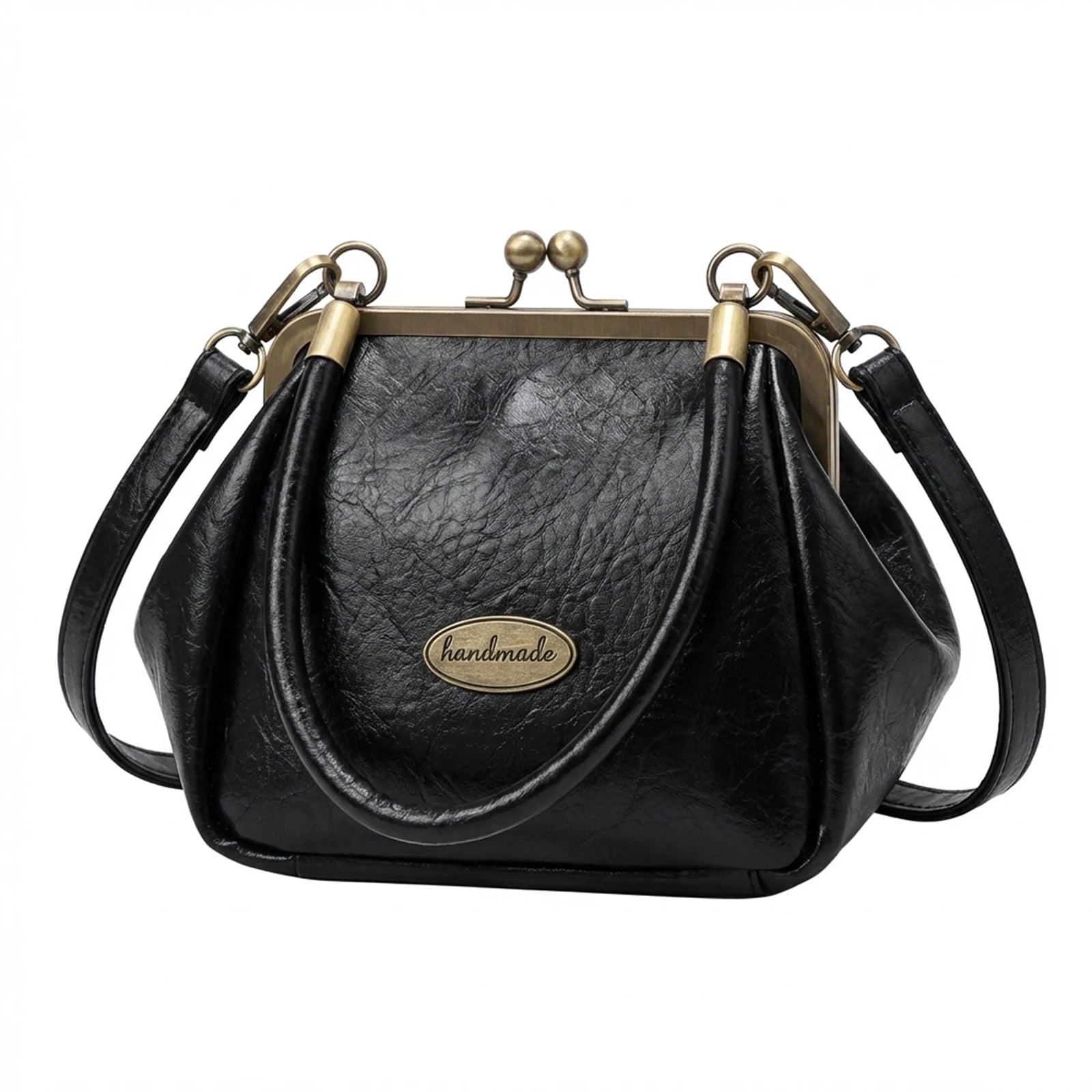 Women Mini Crossbody Bag Retro Solid Color Single Shoulder Bag Lightweight Small Purse For Daily Use Peaceful Pleasures Health and Wellness black