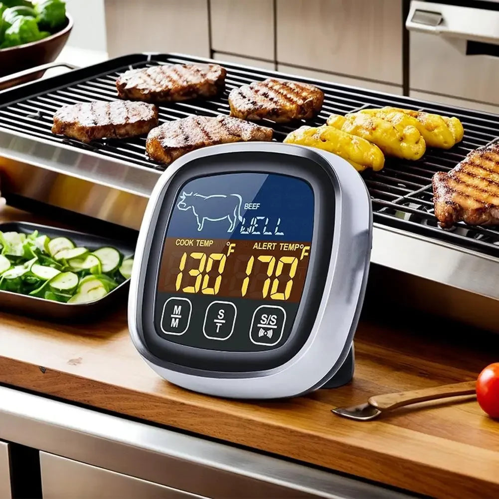 Digital Kitchen Thermometer Probe Touch Screen Meat Barbecue Food Temperature Measure Tool Steak BBQ Timer Cooking Tools 1PC Peaceful Pleasures Health and Wellness