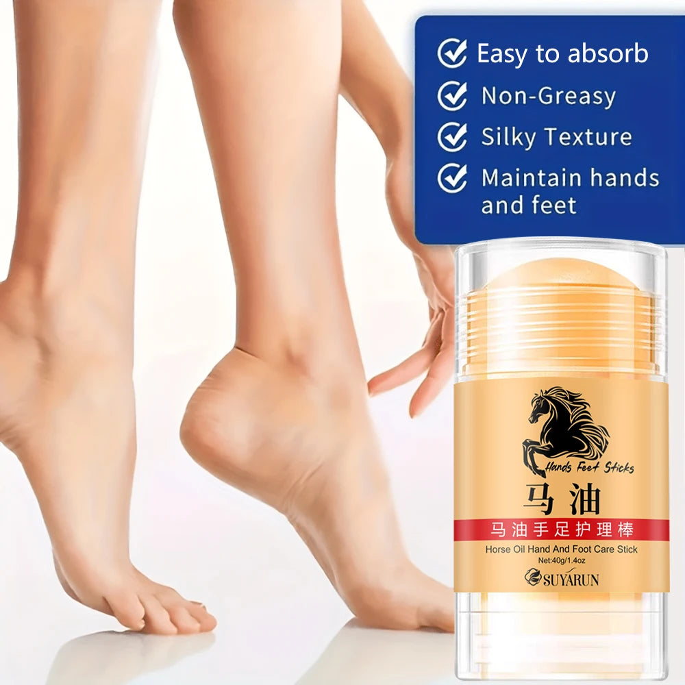 SUYARUN Premium Horse Oil Hand Foot Care Stick-Intense Moisturizing&Repairing Balm for Dry Cracked Skin, Cream for Hands, Feet. Peaceful Pleasures Health and Wellness