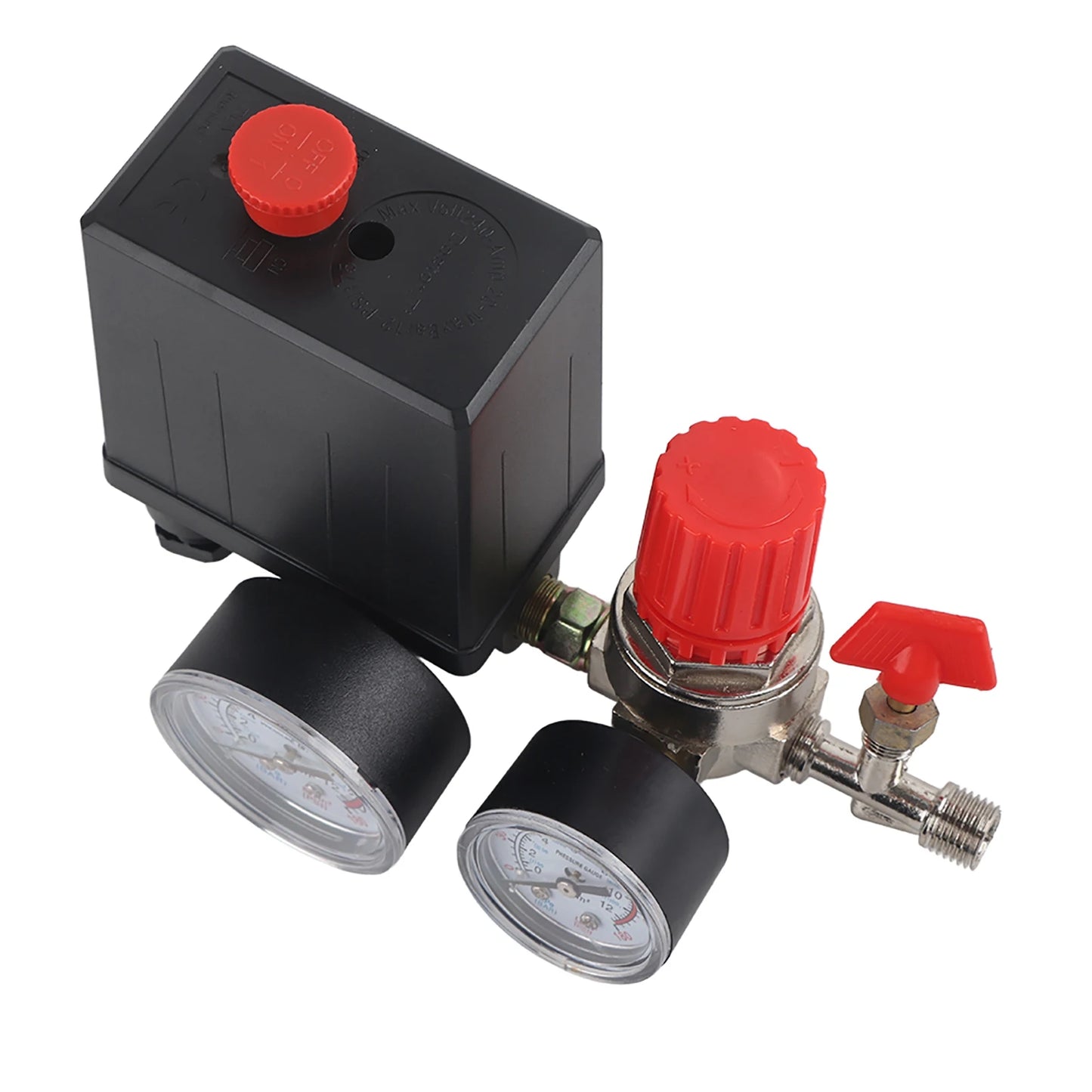 Small Air Compressor Pressure Switch Control Valve Regulator with Gauges Air Compressor Pressure Switch Air Compressor Valve Peaceful Pleasures Health and Wellness A