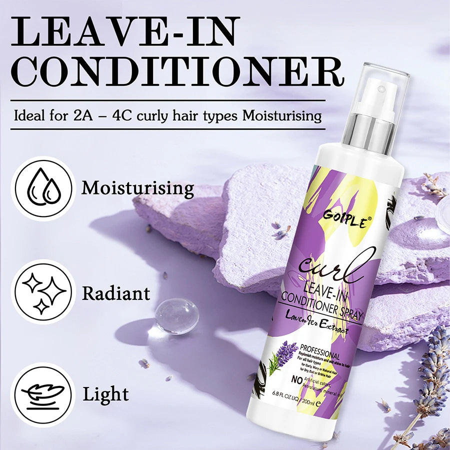 200ml Curl Leave-In Conditioner for 2A-4C Hair Shiny and Moisturizing Spray Wave Curly Anti-Frizz Hair Care Products for Women Peaceful Pleasures Health and Wellness