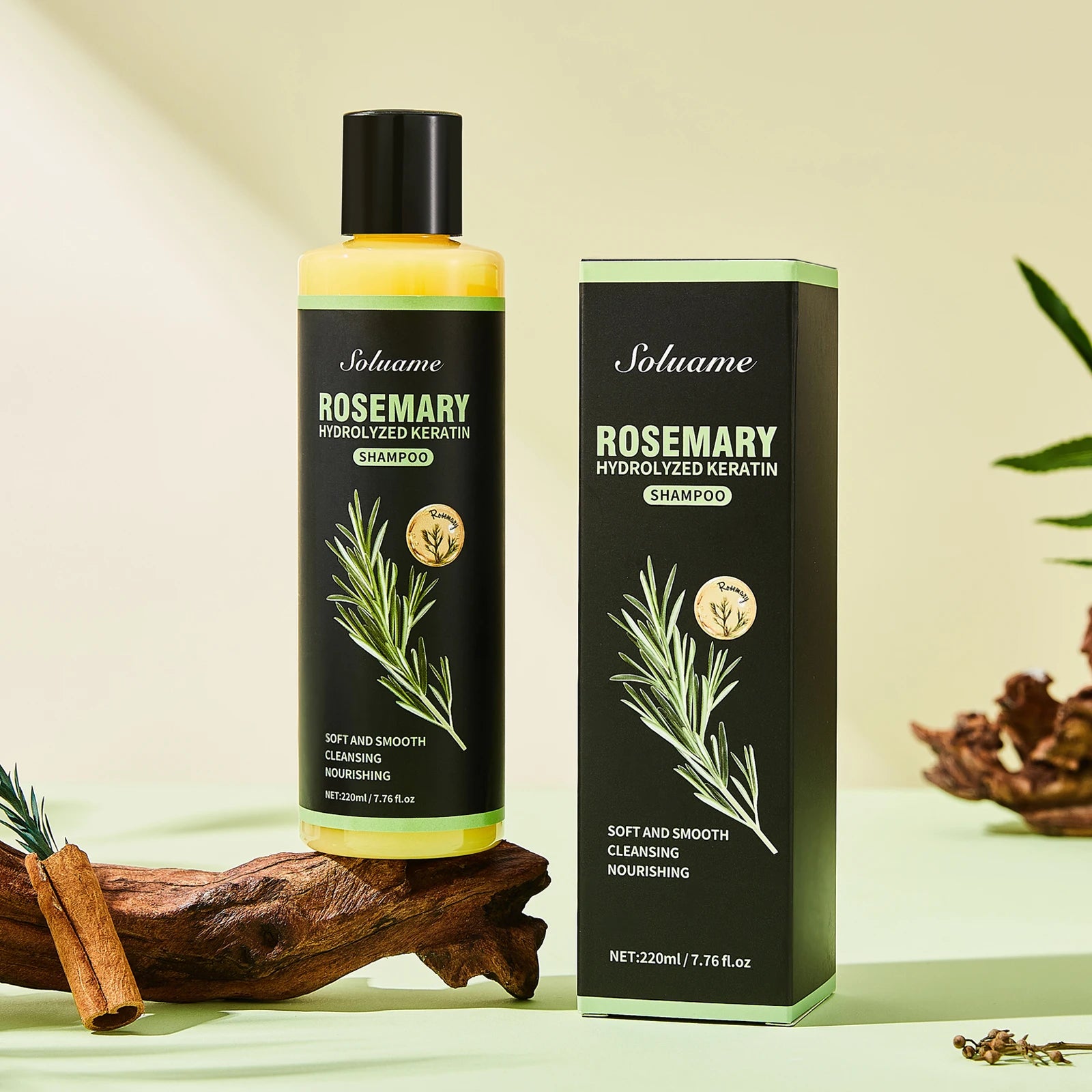 Rosemary Shampoo for Dry Hair Treatment with Keratin Peaceful Pleasures Health and Wellness 220 ml