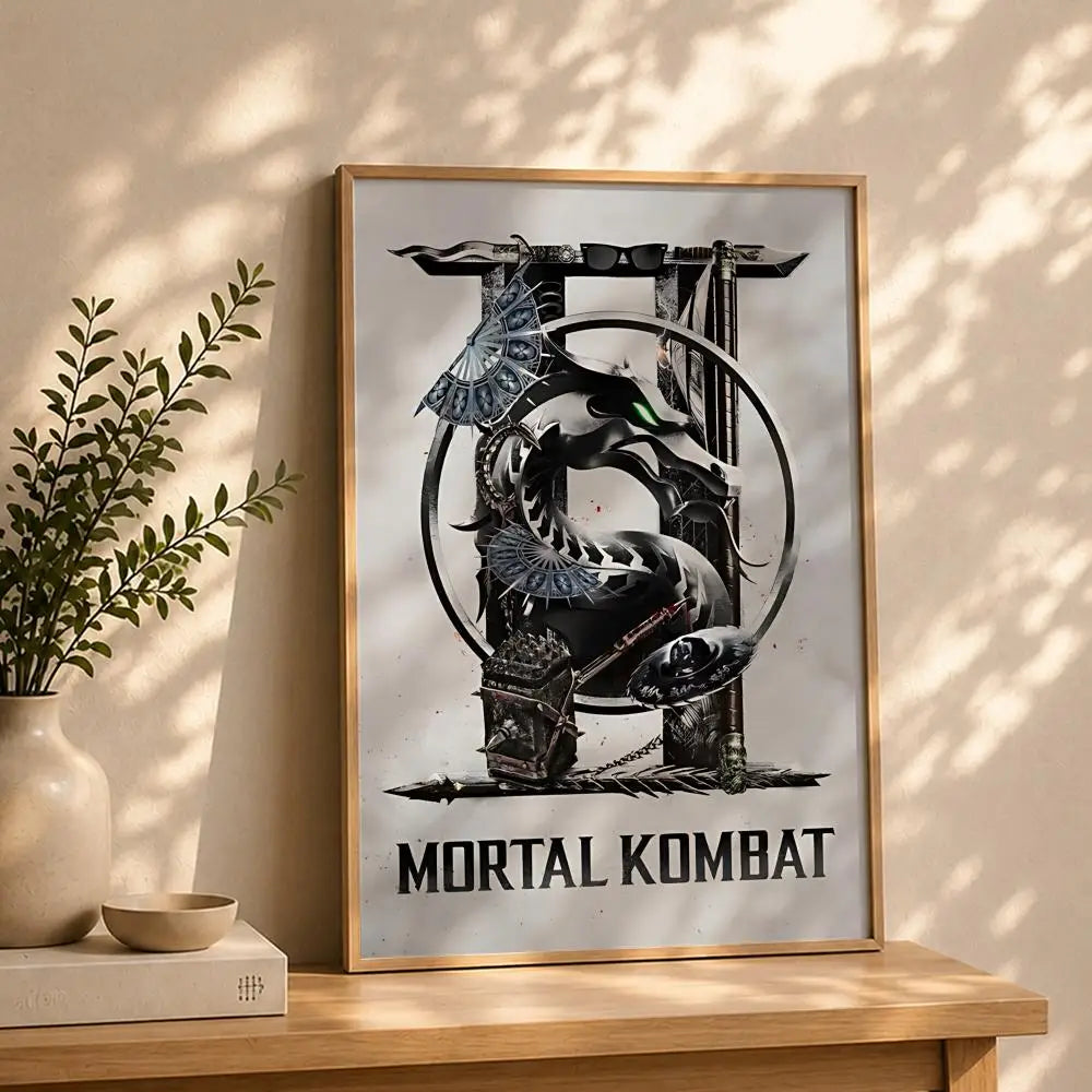 Mortal Kombat Movie Poster – HD Self-Adhesive Waterproof Wall Art Wall Art Poster Peaceful Pleasures Health and Wellness White8 30X40cmNoframe
