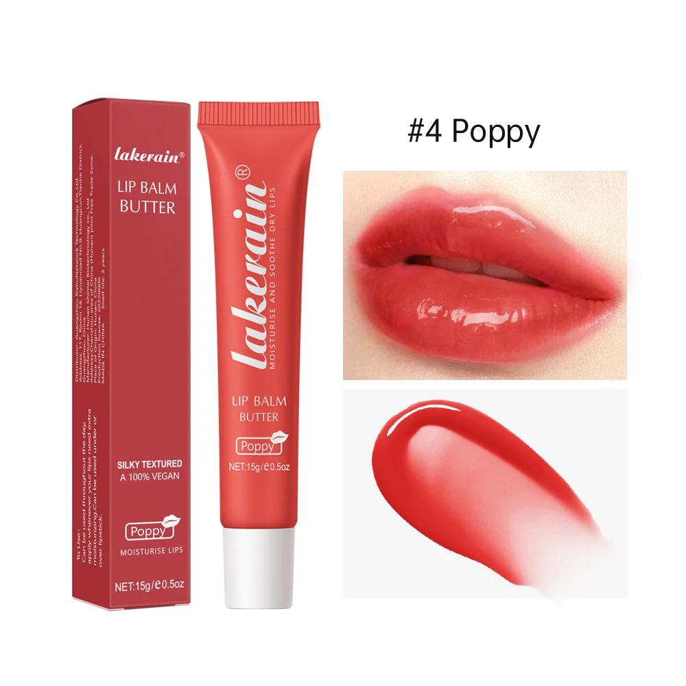 Lakerain New Butter Lip Balm Long-term Moisturizing Repair Remove Dead Skin Moisturizing 6 Colors Lip Balm Peaceful Pleasures Health and Wellness 04 Poppy