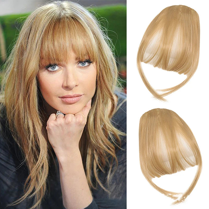 Synthetic Fake Air Bangs Natural Hair Extension Front Fringes Hairpiece Black Brown Clip In Bangs Double Sideburns Hair Styling Peaceful Pleasures Health and Wellness 10