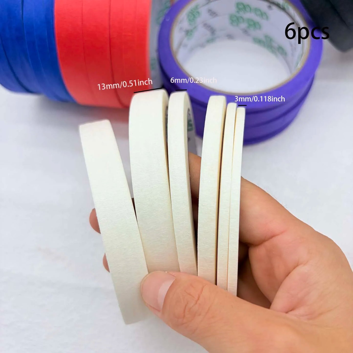 Colorful Paper Masking Tape – 3/6 Rolls, 3 Sizes, DIY Crafts