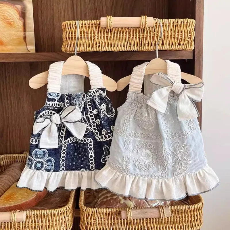 Pet Clothes Dog Cat Princess Small Spring Summer Thin Breathable Butterfly Princess Skirt Peaceful Pleasures Health and Wellness
