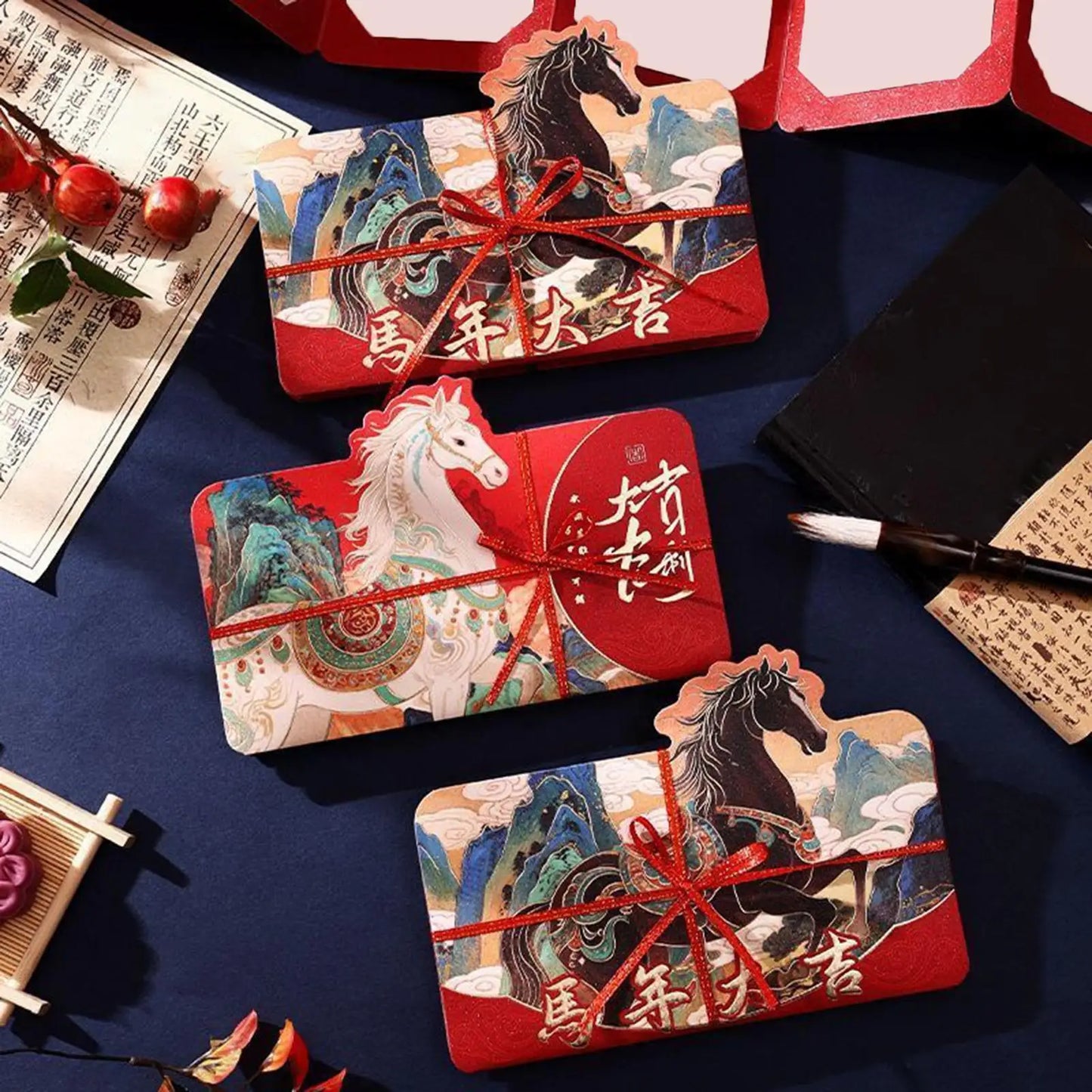 Red Envelopes Cartoon Traditional Foldable Home Decors New Year Red Envelopes For Family Friends Children Son Daughter Women Peaceful Pleasures Health and Wellness