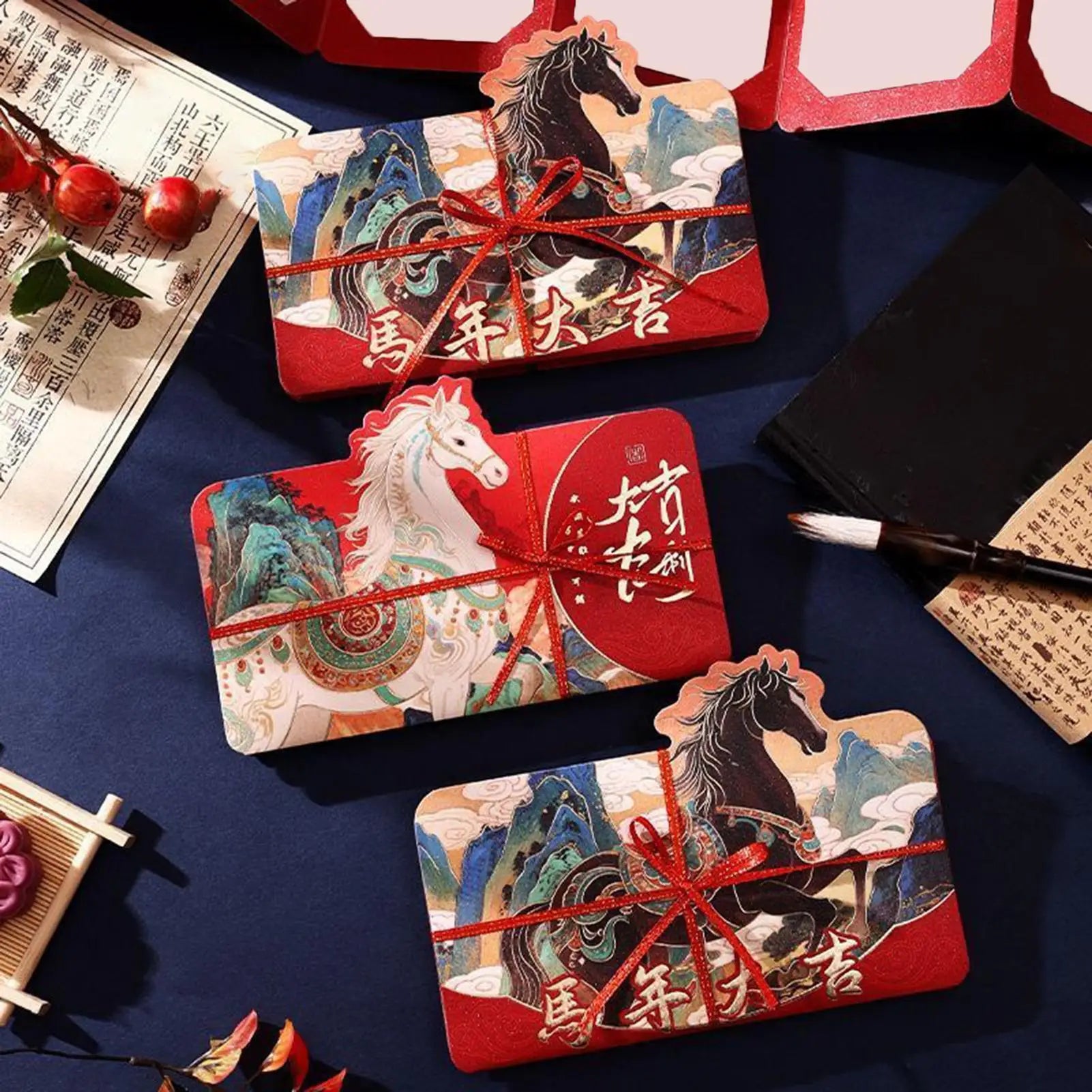 Red Envelopes Cartoon Traditional Foldable Home Decors New Year Red Envelopes For Family Friends Children Son Daughter Women Peaceful Pleasures Health and Wellness