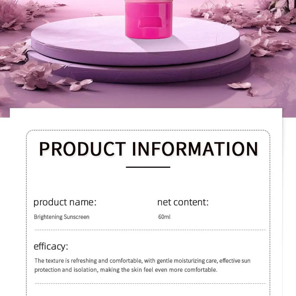 60ml Multi-effect Repair Isolation Sunscreen Moisturizing Oil Control Sunscreen Cream Sun Block Moisturizing Skin Supple Peaceful Pleasures Health and Wellness