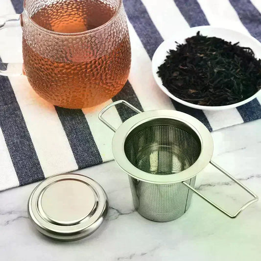 Stainless Steel Mesh Tea Infuser with Lid | Loose Leaf Strainer Tea Infuser Strainer Peaceful Pleasures Health and Wellness