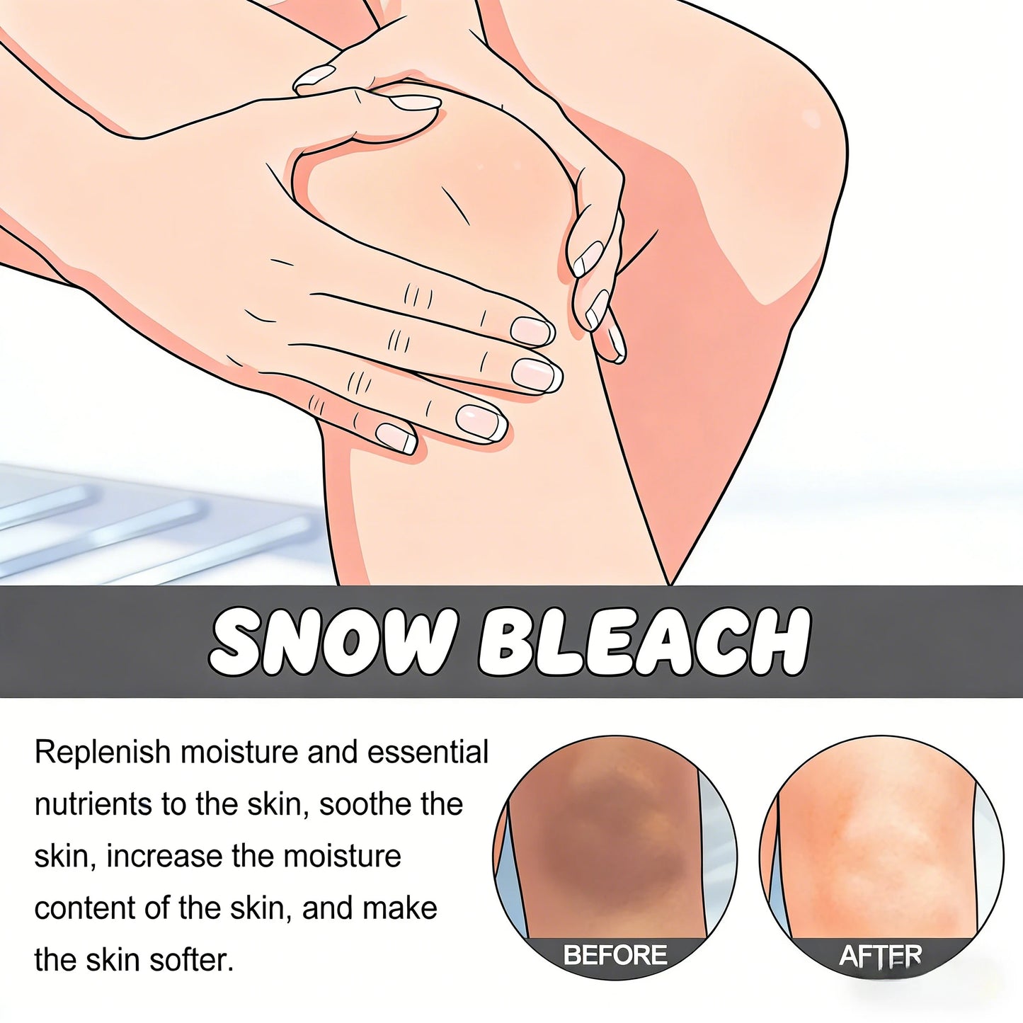 Korea Body Snow Bleach Cream Removal Dark Spot Melanin Brighten Nicotinamide Underarm Bleaching Armpit Elbow Knees Joint Skin Peaceful Pleasures Health and Wellness