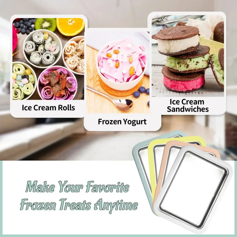 DIY Rolled Ice Cream Maker Pan | Frozen Yogurt Stir-Fry