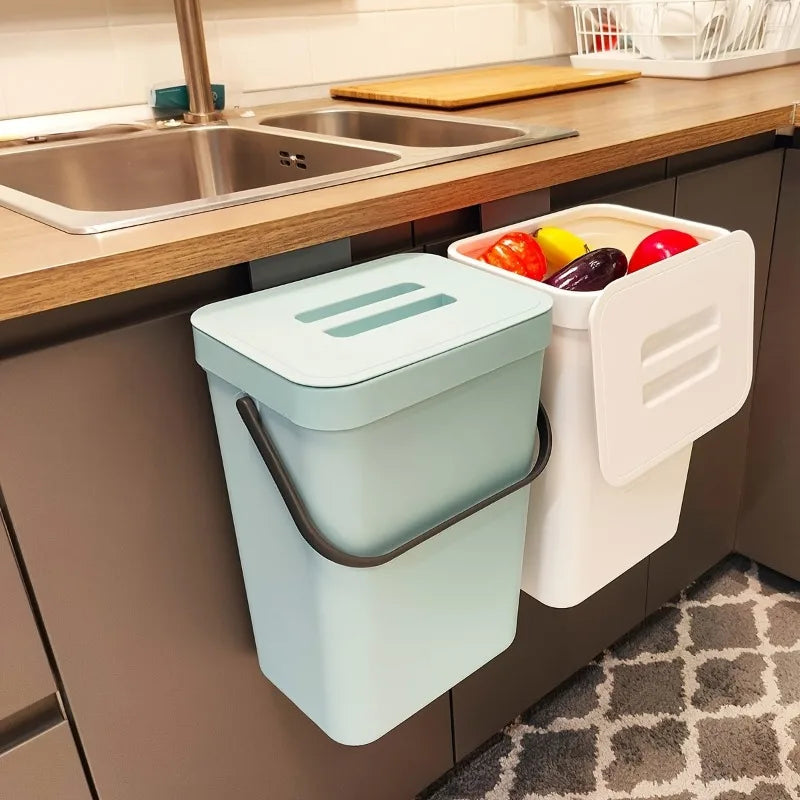 Quiet-Close Sealed Trash Can 3/5L – Space-Saving Kitchen & Office Bin