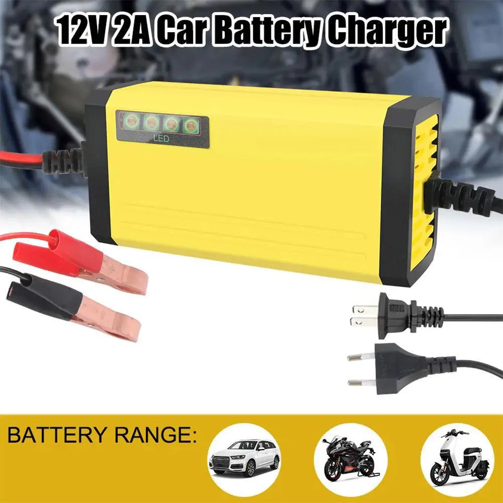 12V 2A Car Battery Charger Fast Charging Wet Dry-Lead Acid Battery LED Display Motorcycle Truck Battery Charger Peaceful Pleasures Health and Wellness