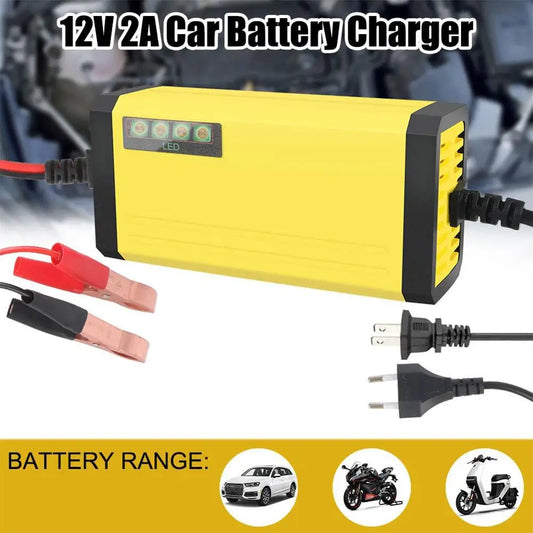12V 2A Car Battery Charger Fast Charging Wet Dry-Lead Acid Battery LED Display Motorcycle Truck Battery Charger Peaceful Pleasures Health and Wellness