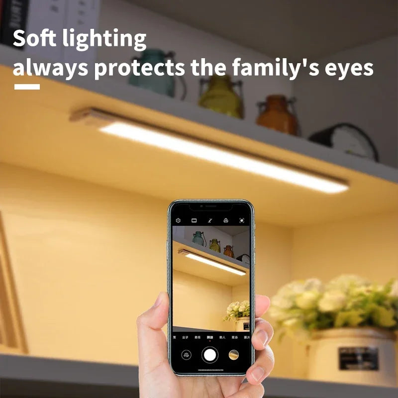 Sensor Light LED Wardrobe LED Light Decoration PIR Wireless Portable Light Hallway Charging USB Night Interior Lighting Lights Peaceful Pleasures Health and Wellness
