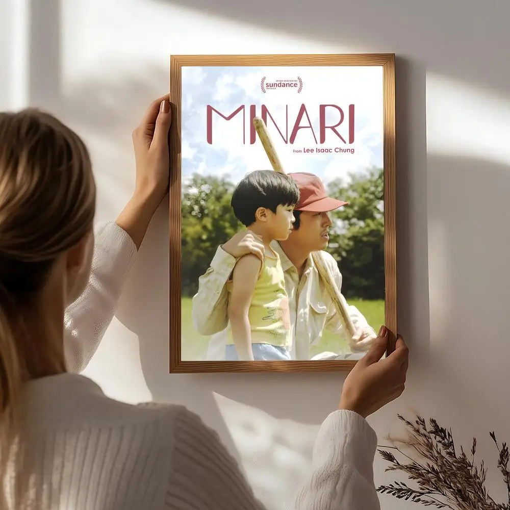 Minari Movie Poster – HD Self-Adhesive Waterproof Wall Art Movie Wall Poster Peaceful Pleasures Health and Wellness White7 15X20cmNoframe