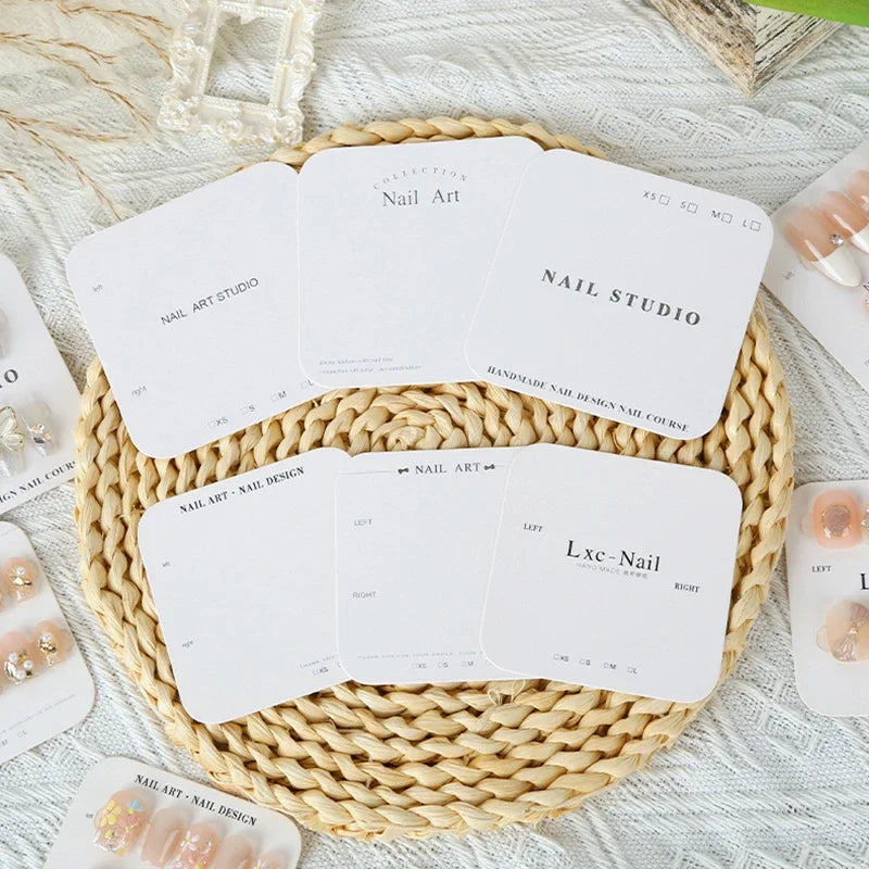 20 Sheets Nail Packaging Cards Press-On Nail Display Handmade False Nail Design Swatch Show Card Manicure Sample Display Salon Peaceful Pleasures Health and Wellness