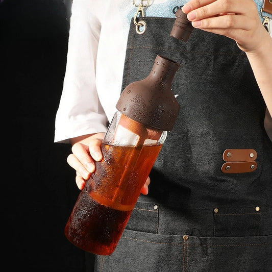 1000ml Cold Brew Coffee Pot High Borosilicate Glass Household Cold Brew Bottle Brew Fruit Tea Kettle for Home Use Coffee Pot Peaceful Pleasures Health and Wellness