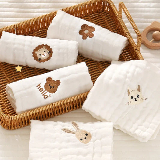 6-Layer Cotton Baby Burp Cloths | Soft Newborn Washcloths Baby Burp Cloths Peaceful Pleasures Health and Wellness