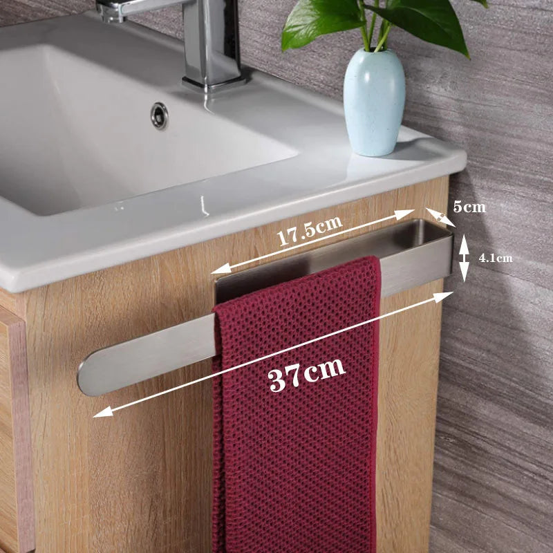 Self Adhesive Towel Ring Holder – Matte Black Stainless Steel