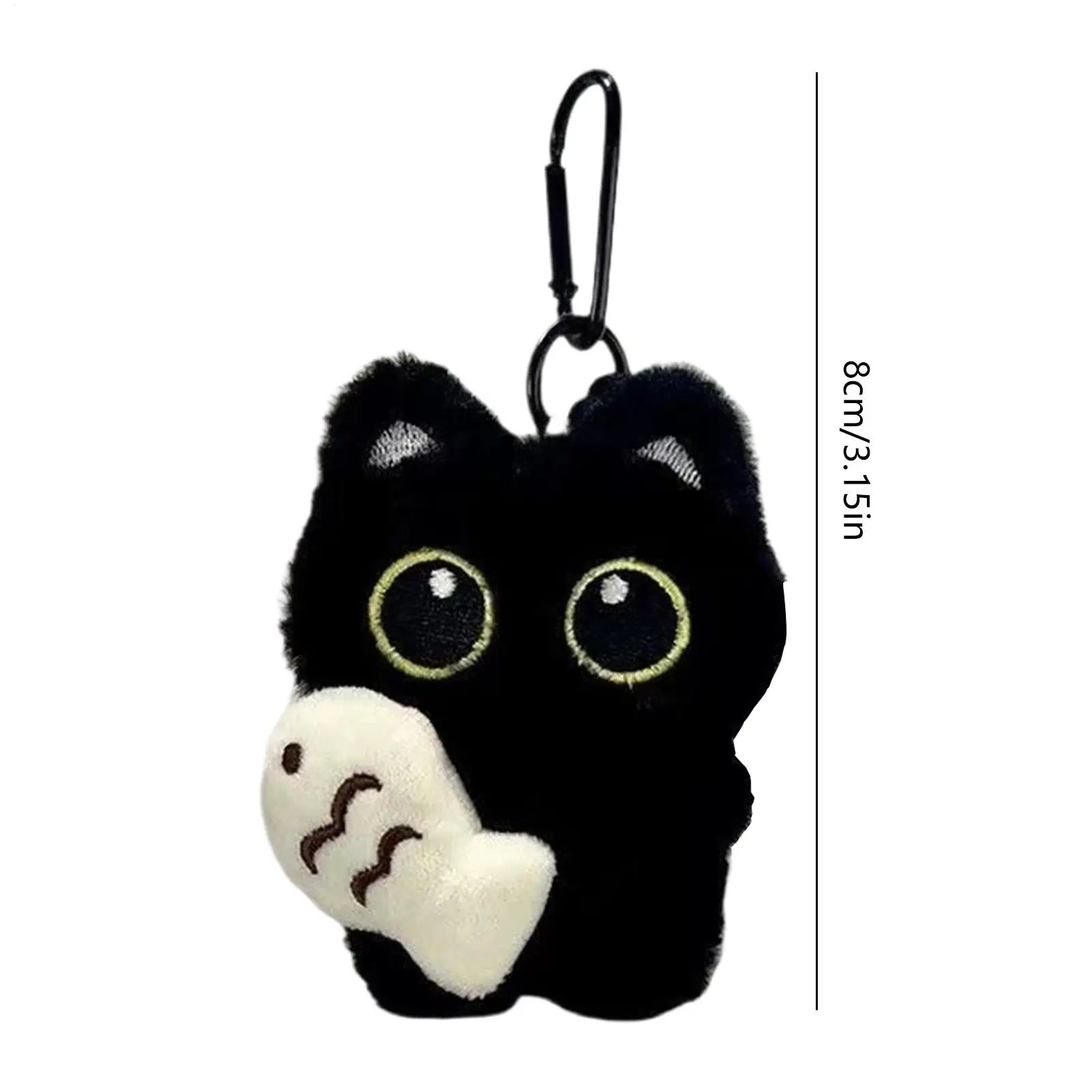 Black Cat Plush Keychain – Cute Soft Kitten Stuffed Pendant Plush Keychain Peaceful Pleasures Health and Wellness