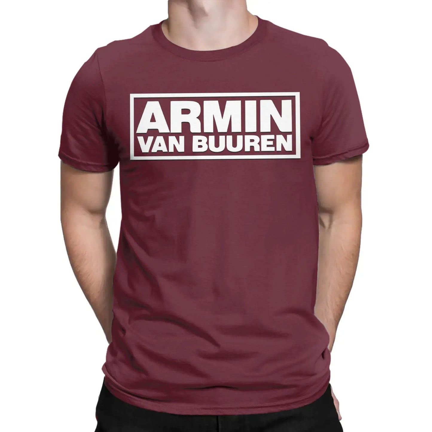 Men's T-Shirts Armin Buuren Awesome Pure Cotton Tee Shirt Short Sleeve Logo T Shirts O Neck Clothes Gift Idea Peaceful Pleasures Health and Wellness Burgundy S