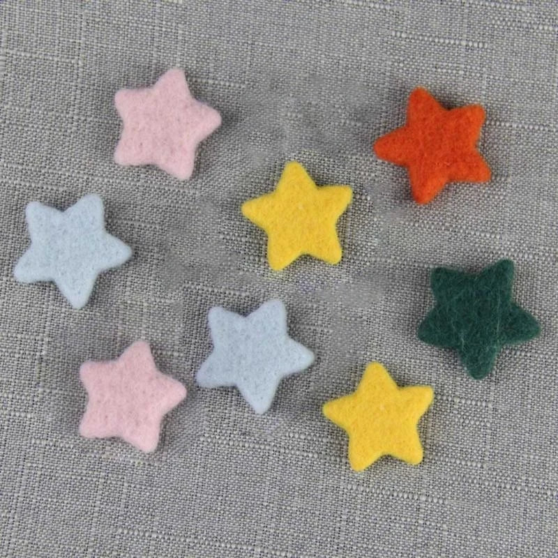 Wool Felt Star Beads Baby Photo Props – 5 Pack, 10 Colors
