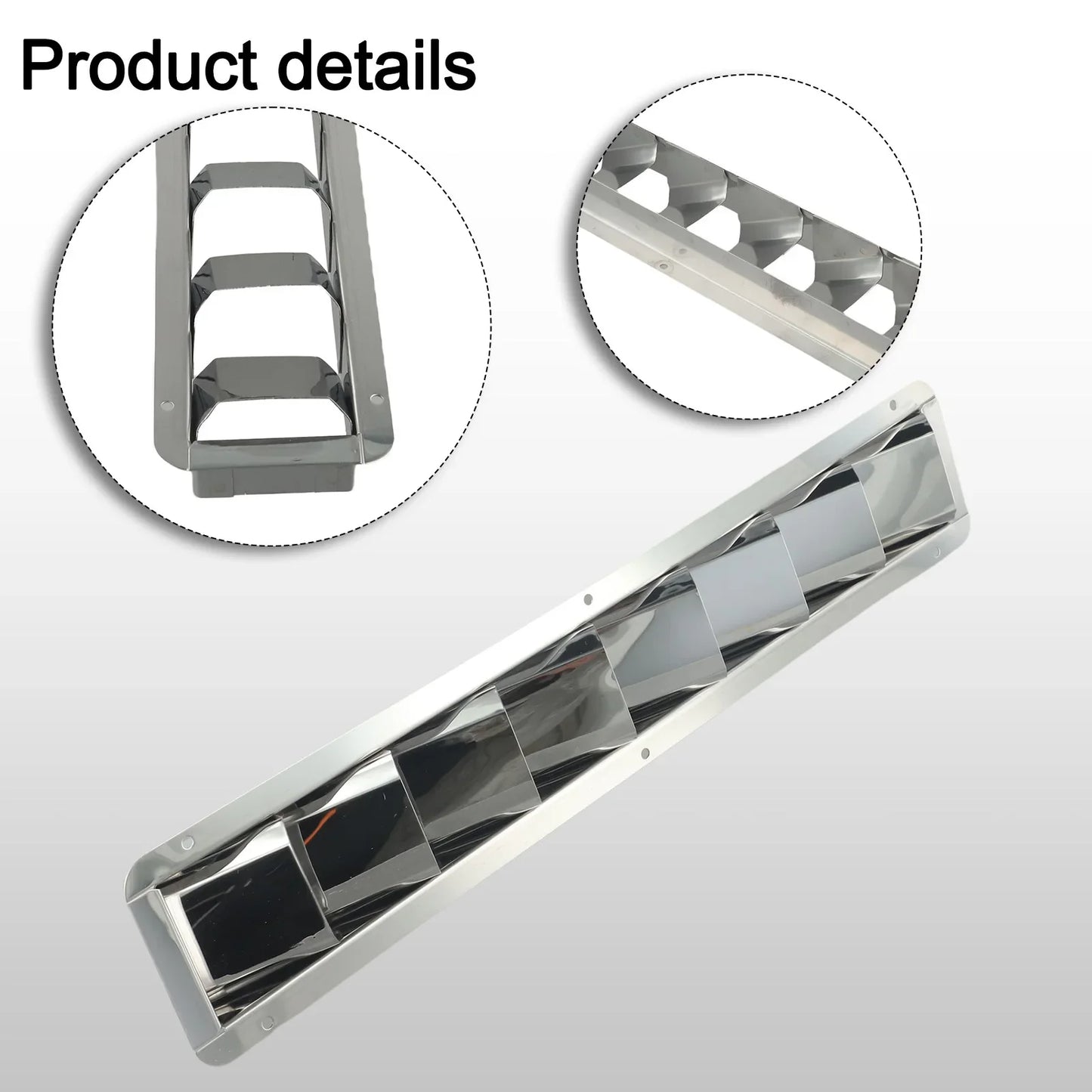 427mm Stainless Steel Boat Louvered Air Vent | 8-Slot Marine Grille