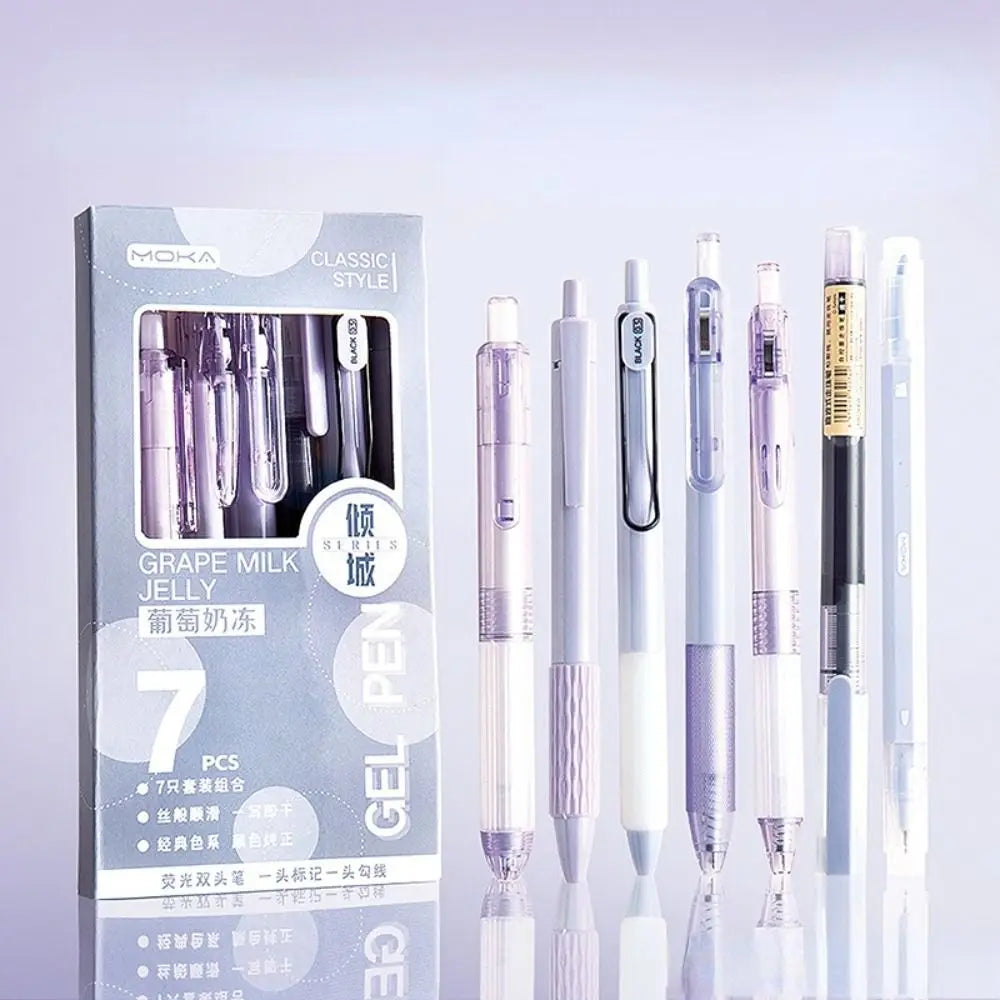 Korean ST Nib Press Gel Pen 0.5mm Black Ink Signature Pen Writing Smoothly Quick-Drying Ballpoint Pen Office Peaceful Pleasures Health and Wellness C
