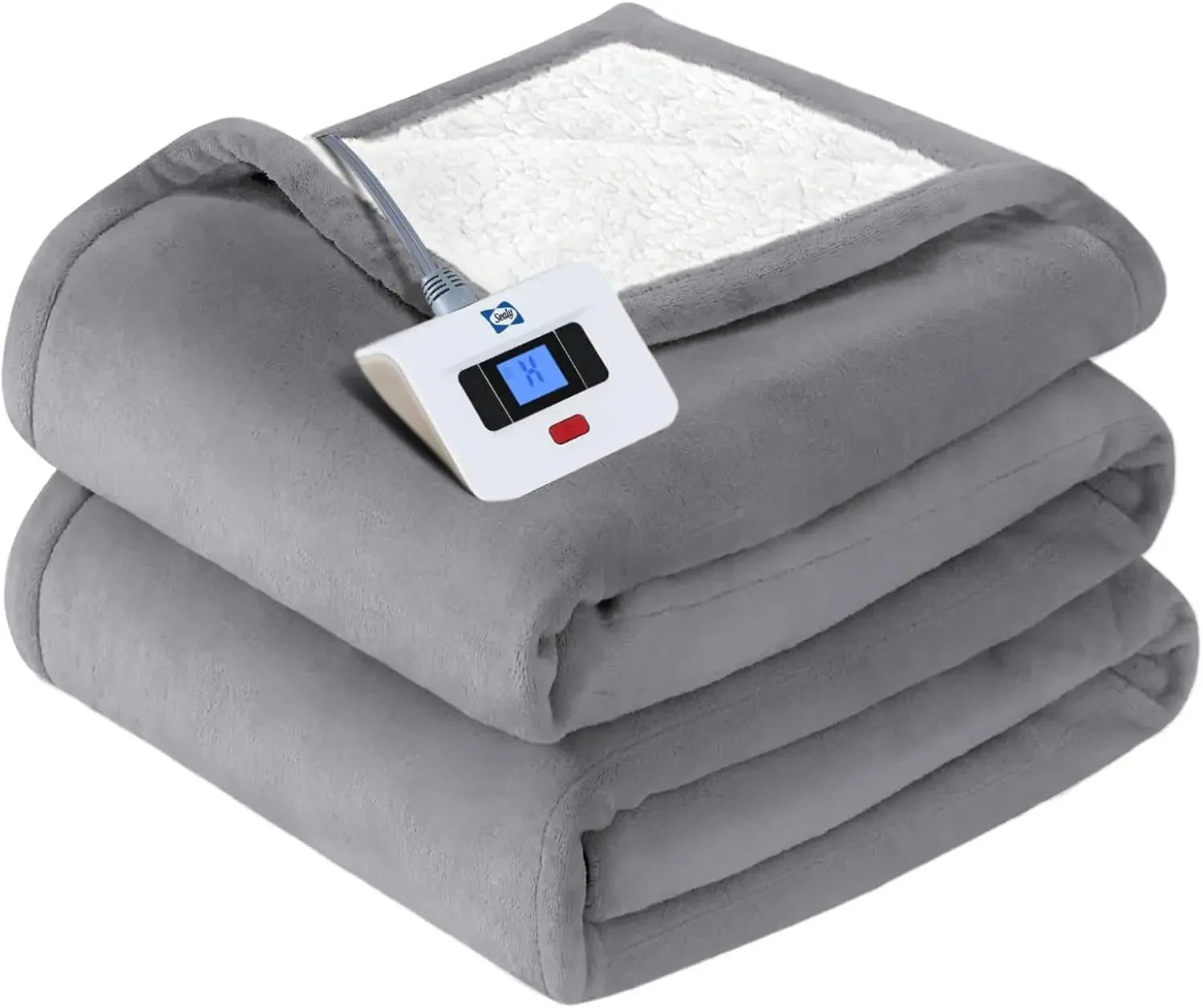 Twin Electric Blanket | 10 Heat Levels | Auto Shutoff | Flannel Sherpa Peaceful Pleasures Health and Wellness United States