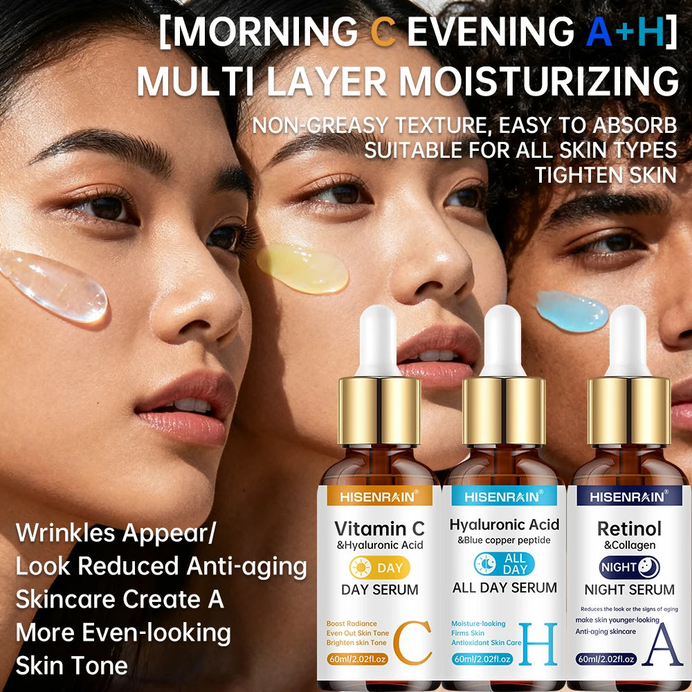 HISENRAIN Vitamin C Retinol Hyaluronic Acid Serum Duo Face Serum Duo Peaceful Pleasures Health and Wellness