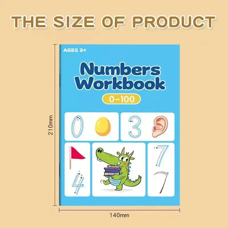 Workbook Tracing Numbers 0-100 Handwriting Textbook Learning Math