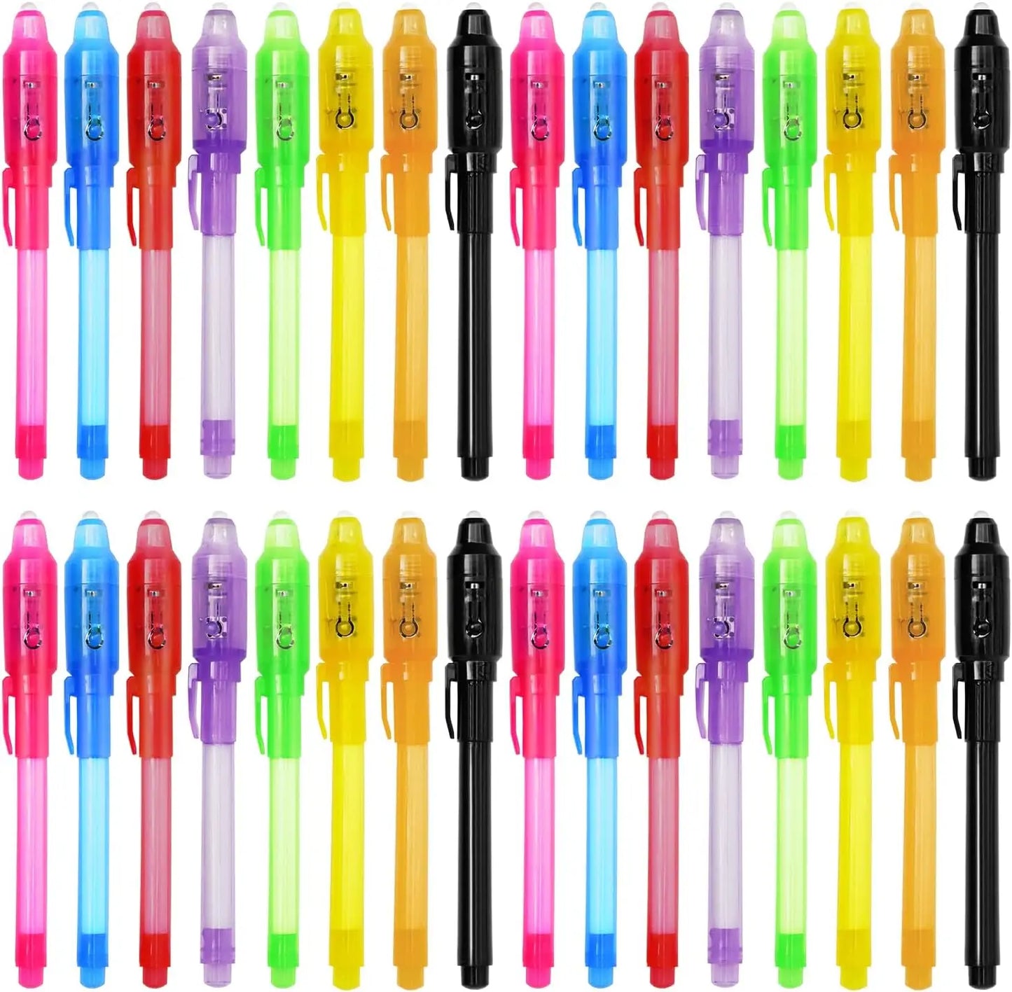 Invisible Ink Pens with UV Light for Kids, 32Pcs Magic Spy Pen for Secret Message, Birthday Party, New Year Eve Party, Halloween Peaceful Pleasures Health and Wellness 32pcs mix color